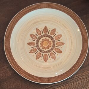 Bohemian Sunflower Mandala 12 Inch Merida Iron Stone Hand Decorated Plate